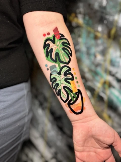 Monstera Study — tattoo piece by TIPO